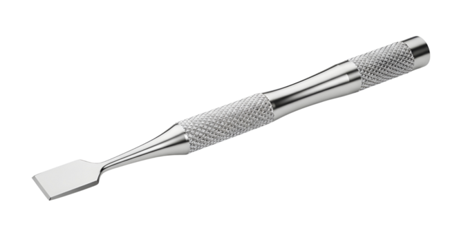 Dental spatula close-up, dental instrument isolated PNG with Transparent Background