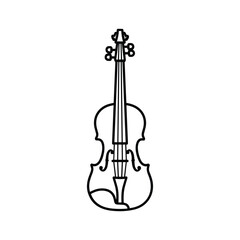 Fototapeta premium Simple outline drawing of a violin on a white background