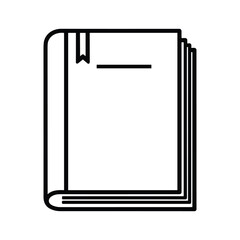Simple outline icon of an open book with a bookmark