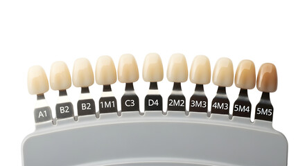 Dental shade guide isolated PNG with Transparent Background