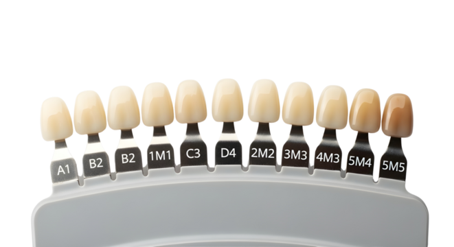 Dental shade guide isolated PNG with Transparent Background