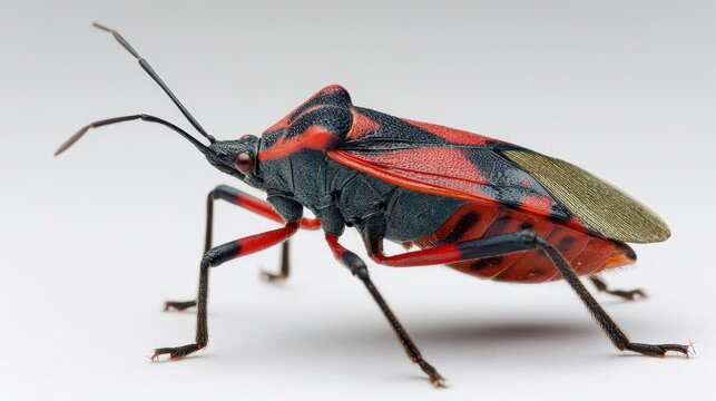 Box Elder Bug Resting on a Crisp White Surface - A Glimpse into Nature's Autumn Beauty in Oregon