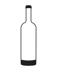 Wine Bottle Silhouette, Glass Bottle Vector, Beverage Packaging Icon, Minimal Bottle Outline Illustration