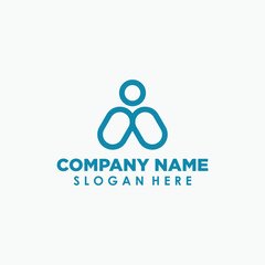 Fototapeta premium letter A and human logo design concept, abstract logo design