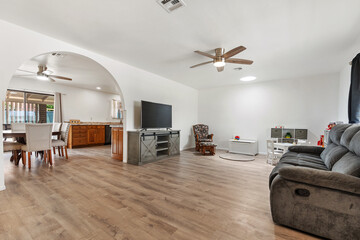 Spacious Living Room with Modern Decor and Open Layout