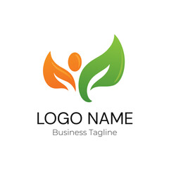 Logo Sprout Plant Green Leaf Vector Design Template