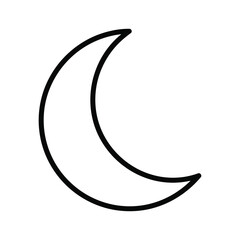 Simple outline of a crescent moon in a minimalist style