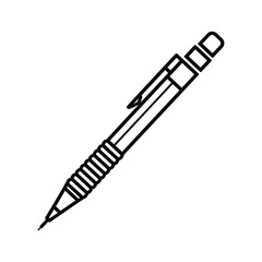 Simple line drawing of a mechanical pencil on a white background