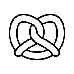 Simple outline drawing of a classic pretzel knot shape on a white background