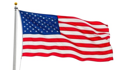 Obraz premium Majestic American flag waving proudly, its vibrant colors and 50 stars symbolizing national unity and pride.
