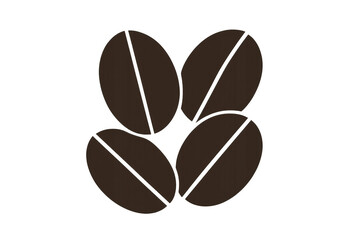 Coffee beans icon with transparent background, graphic element for coffee shops, cafes, branding, and packaging designs