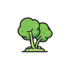 A_Simple_flat_2D_icon_of_a_broccoli_sprout_isolated_ simple illustration with EPS format design