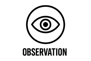 Minimalist observation eye icon symbolizing vision, sight, security, and monitoring