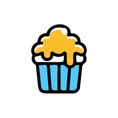 A_Simple_flat_2D_icon_of_a_cupcake_with_icing_isolated_white, simple illustration with EPS format design	