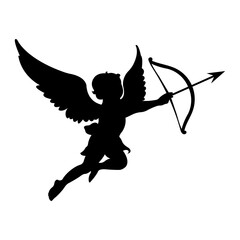 Cupid silhouette.Black icon.Vector illustration.