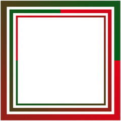 Layered Square Frame With White, Red, Green, And Brown Borders — Geometric Abstract Design For Visual Composition, UI Layouts, Or Decorative Templates