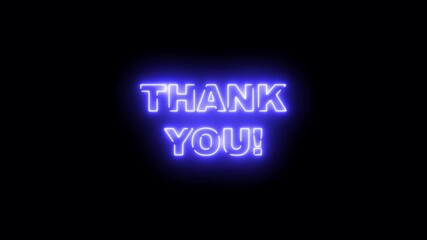Glowing neon sign thank you message inside speech glowing neon font with vibrant Thank You Text Reveal Animation with Stroke Glow Effect, suitable for celebration, black background - Powered by Adobe