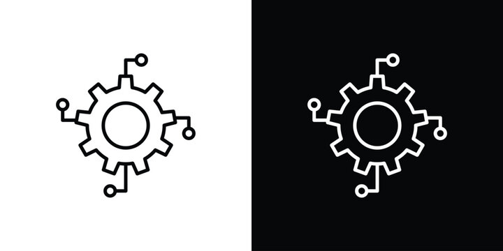 Function icons pack. Set of black and white liner stroke symbols