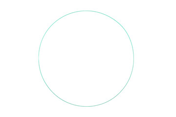 Green minimalist outline circle drawing on transparent background creating a modern geometric frame element