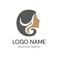 Logo Gold Beauty Hair Salon Vector Design Template