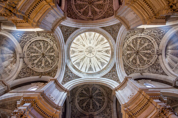 Interiors of Iglesia Parroquial del Sagrario church in Granada, Spain