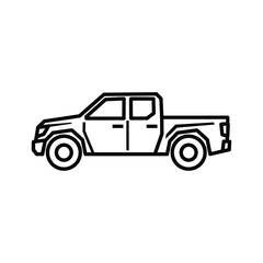 Simple outline drawing of a modern crew cab pickup truck