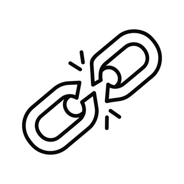 Broken chain link icon representing a broken connection or link failure