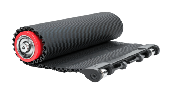 High quality treadmill replacement belt roll showcasing textured surface durability mechanics fitness equipment maintenance and modern gym component design on white background