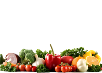 Food photography different fruits and vegetables isolated on transparent and white background.PNG image