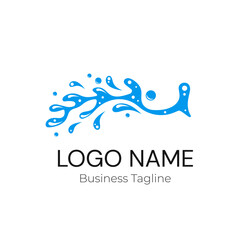 Logo Water Drop Splatter Business Vector Design Template