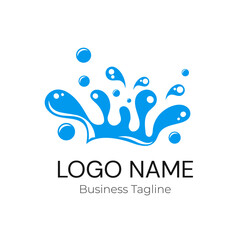 Logo Water Drop Splatter Business Vector Design Template