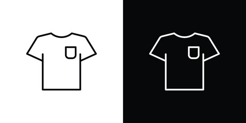 Soccer jersey icons pack. Set of black and white liner stroke symbols