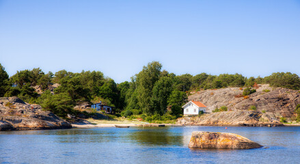 A Beautiful Beach at Kasa on Sondre Sandoy Island in Hvaler, Ostfold, Norway