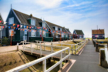 From the Harbor in the Beautiful Village of Marken on the Marken Peninsula, Netherlands