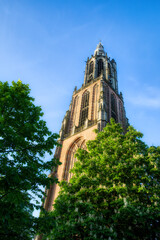 The Famous Onze Lieve Vrouwetoren Tower in Beautiful Amersfoort, Netherlands
