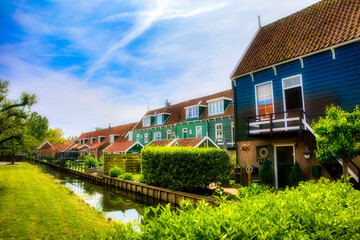 Typical Buildings in the Beautiful Village of Marken on the Marken Peninsula, Netherlands