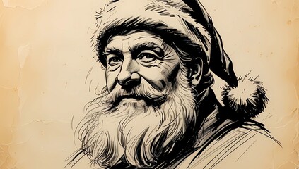 Santa claus sketch drawing christmas holiday illustration