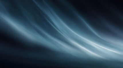 Fototapeta premium Soft blue aurora waves against dark night sky