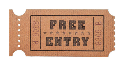 old entry ticket with serial number