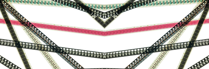 old 8mm cine film on white background