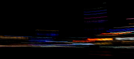 Abstract traffic light trails in the dark