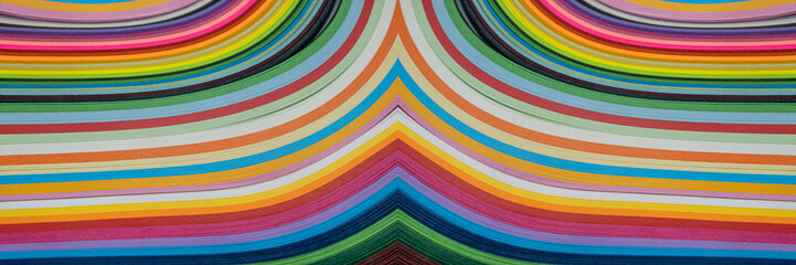 Abstract vibrant color wave rainbow strip paper background, Colorful curve striped background