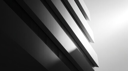 Modern minimalist building with sharp lines and shadow patterns