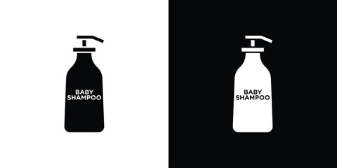 Baby shampoo icons symbols in flat style.