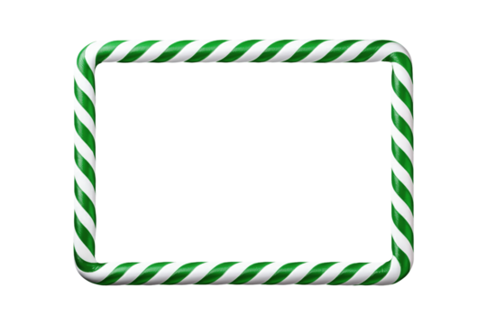 festive green and white candy cane frame - Powered by Adobe