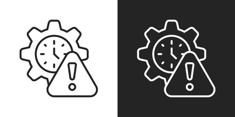 crisis management Icon In Black And White Line Style