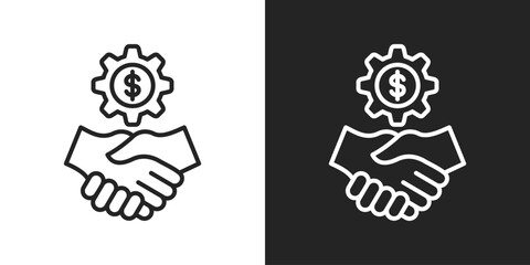 relationships Icon In Black And White Line Style