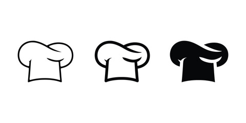 Chef hat icon set, Minimalist vector design for culinary, Restaurant, and cooking logos