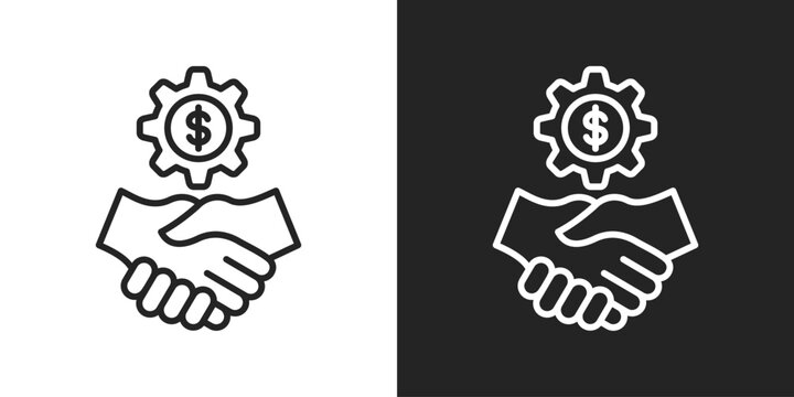 relationships Icon In Black And White Line Style