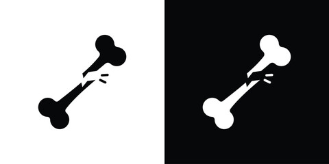 Broken bone icons symbols in flat style.